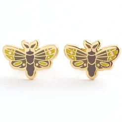 Moth Enamel Earrings