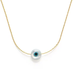 Mother Of Pearl Evil Eye Necklace