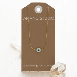 Mother Of Pearl Evil Eye Necklace