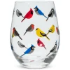 Multi Bird Stemless Goblet