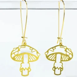 Mushroom Earrings Gold