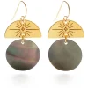 New Moon Earrings Black Shell