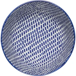 Orange Blue Blossom Stamped Bowl 4 Inch