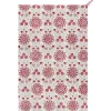 Passionflower Block Print Tea Towel