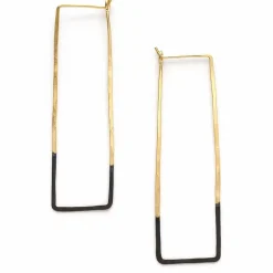 Patina Dipped Rectangle Hoops