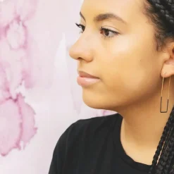 Patina Dipped Rectangle Hoops