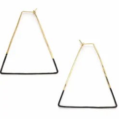 Patina Dipped Triangle Hoops