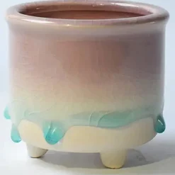 Pink To Blue Dripping Glazed Planter Pot