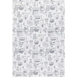 Purr Party London Grey Floursack Tea Towels Set Of 2