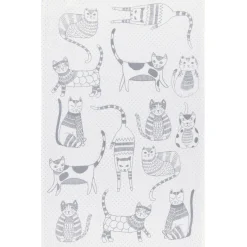 Purr Party London Grey Floursack Tea Towels Set Of 2