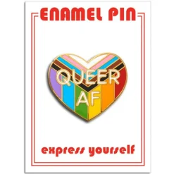 Queer Af Heart Enamel Pin