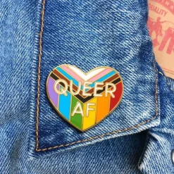 Queer Af Heart Enamel Pin