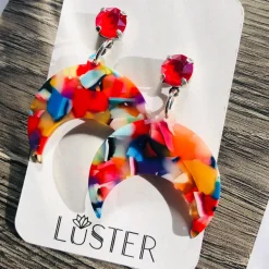 Red Drop Lightweight Statement Earrings