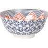 Red Floral Stamped Bowl 6 Inch
