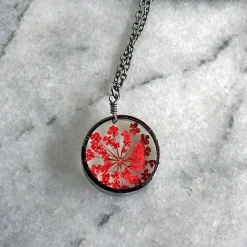 Red Queen Anne's Lace Necklace