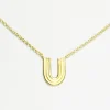 Ridged Arc Necklace 14K Gold Vermeil