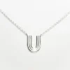 Ridged Arc Necklace Sterling Silver