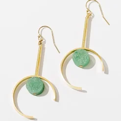 Santorini Earrings Green Aventurine