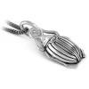 Scarab Beetle Necklace Silver