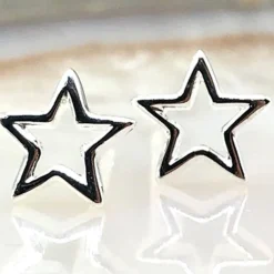 Silver Star Studs Sterling Silver