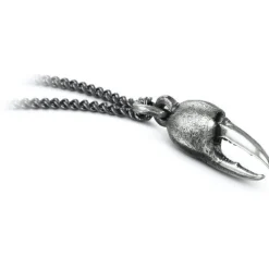 Small Crab Claw Necklace Silver