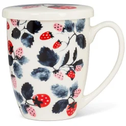 Strawberries Covered Mug 12Oz & Strainer