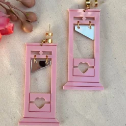 Sweetheart Pink Guillotine Earrings