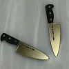 Tiny Chef's Knife Earrings Gold/Black