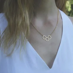Triple Hexagon Necklace