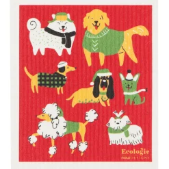 Yule Dogs Swedish Dishcloth